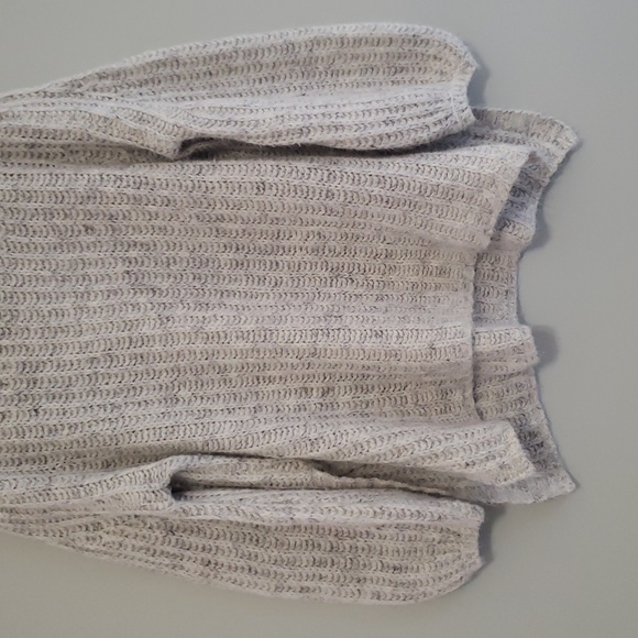 Pilcro Anthropologie Mock Neck Sweater Women Medium Cream Gray Chunky Oversized - Picture 3 of 13